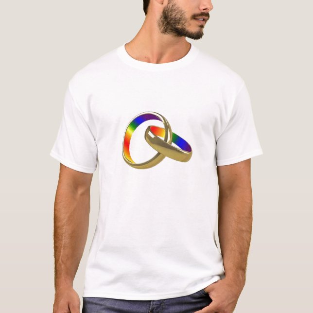 Regenbogenhochzeit bringt Ehe gleichberechtigten T T-Shirt (Vorderseite)