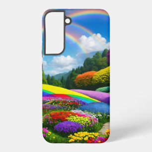 Regenbogenhügel und Blumen Zwei Samsung Galaxy Hülle