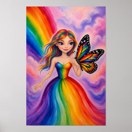 Regenbogenjungfrau Poster