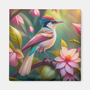 Regenbogenkamm Jay Fantasy-Vogel Magnet