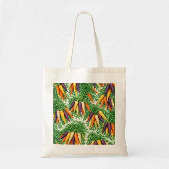 Regenbogenkarotten-Ernte Botanisches Muster Tragetasche (Vorne)