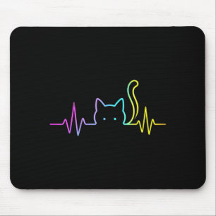 Regenbogenkatze Herzschlag Mousepad