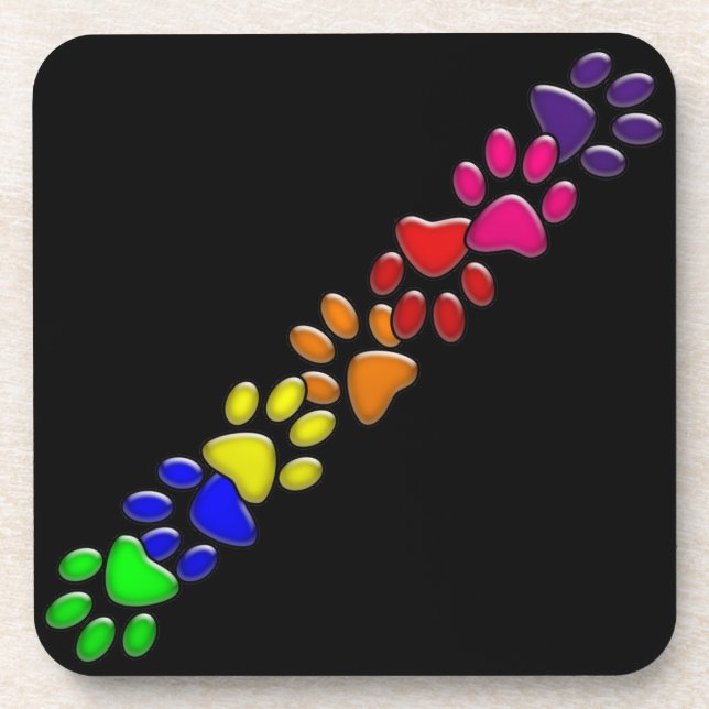 Regenbogenkatze Untersetzer (Vorderseite)