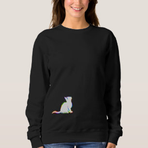 Regenbogenkatze, weiße Fülle, innerer Text Sweatshirt