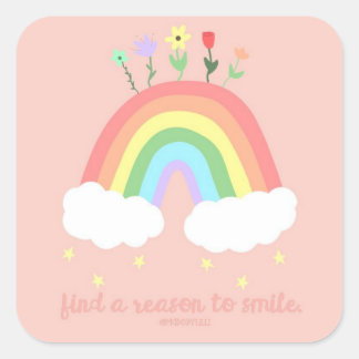 Regenbogenkleber Quadratischer Aufkleber