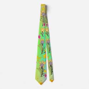 Regenbogenkreis aus floralen Blumensträußen Krawatte