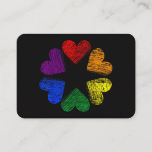 Regenbogenkreis der Herzen Liebe Schwule Pride LGB Visitenkarte
