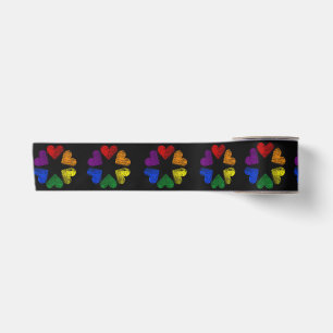 Regenbogenkreis der Herzen Liebe Schwule Stolz LGB Satinband