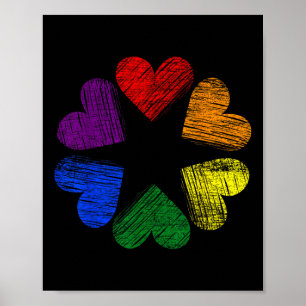 Regenbogenkreis der Herzen Liebe Schwulenstolz Lgb Poster