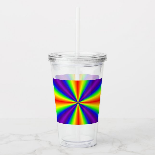 Regenbogenkreuz Acryltrinkbecher (Vorderseite)