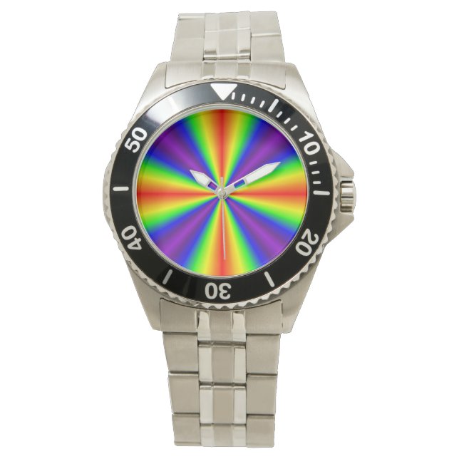 Regenbogenkreuz Armbanduhr (Vorderseite)