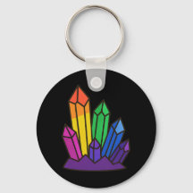 Regenbogenkristallcluster-Schlüsselanhänger