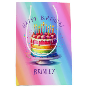 Regenbogenkuchen Alles Gute zum Geburtstag Mittlere Geschenktüte