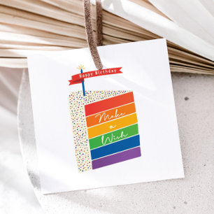 Regenbogenkuchen Alles Gute zum Geburtstag Wunsch  Geschenkanhänger