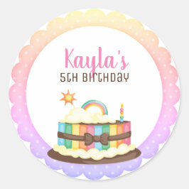 Regenbogenkuchengeburtstag Runder Aufkleber
