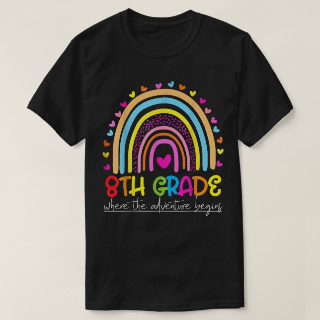 Regenbogenlehrer der achten Klasse T-Shirt (Design vorne)