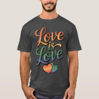 Regenbogenliebe ist Loveypographie-Design retro T-Shirt