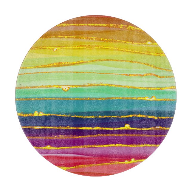 Regenbogenlinien: abstrakte Luxuskomposition. Schneidebrett (Vorderseite)