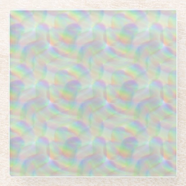 Regenbogenlinien Glasuntersetzer (Vorderseite)