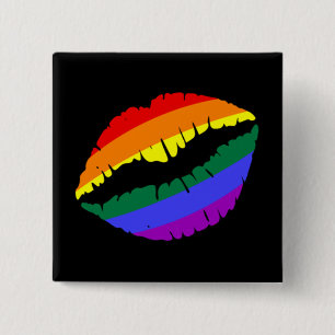 Regenbogenlippen Button