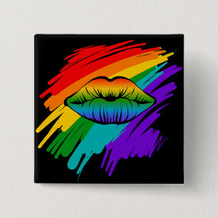 Regenbogenlippen Button