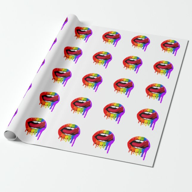REGENBOGENLIPPEN GESCHENKPAPIER (Ungerollt)
