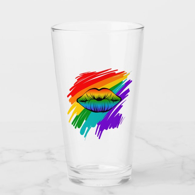 Regenbogenlippen Glas (Vorderseite)