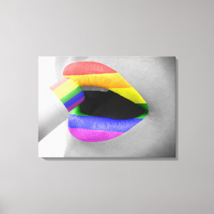 Regenbogenlippen Leinwanddruck