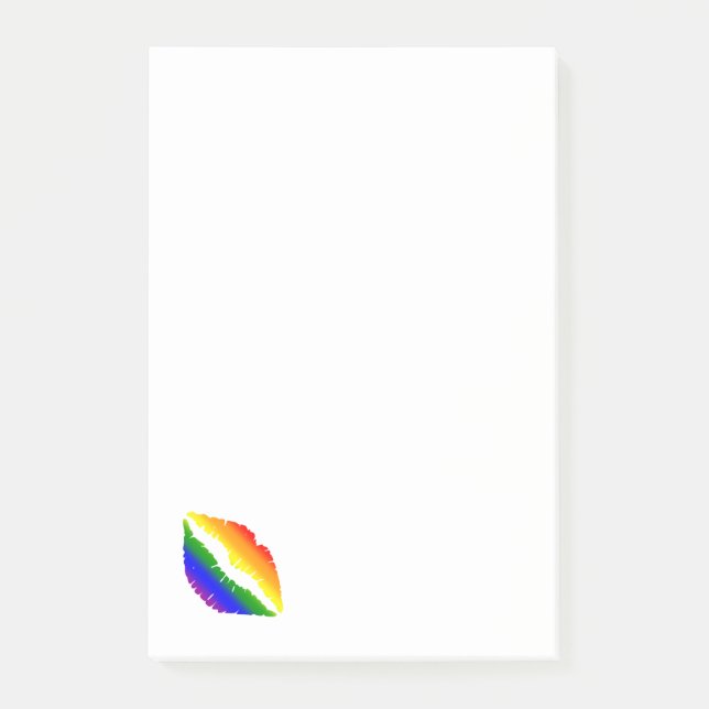 Regenbogenlippen Post-it Klebezettel (Vorderseite)