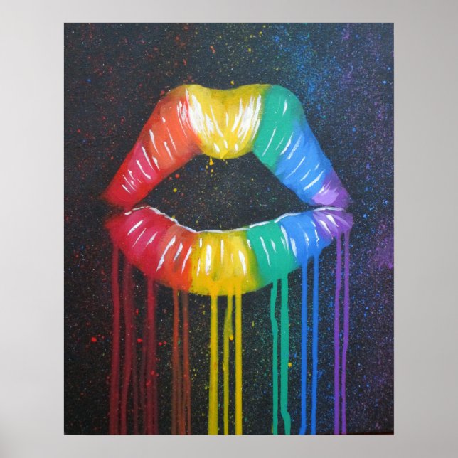Regenbogenlippen Poster (Vorne)