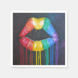 Regenbogenlippen Serviette