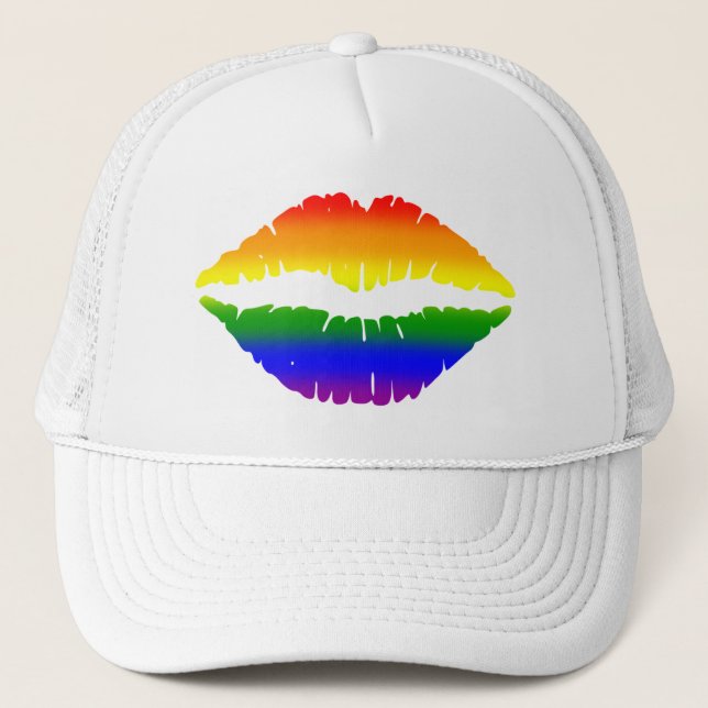Regenbogenlippen Truckerkappe (Vorderseite)