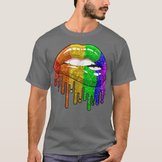 Regenbogenlips Bitten Sey Cool LGBT Gay Lesbian Ho T-Shirt