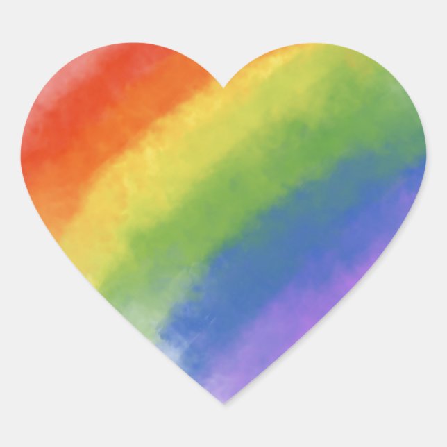 Regenbogenmagie Herz-Aufkleber (Vorderseite)