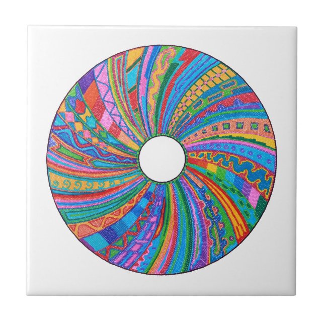Regenbogenmandala-Keramik-Fliese, Kunst-Fliese Fliese (Vorderseite)