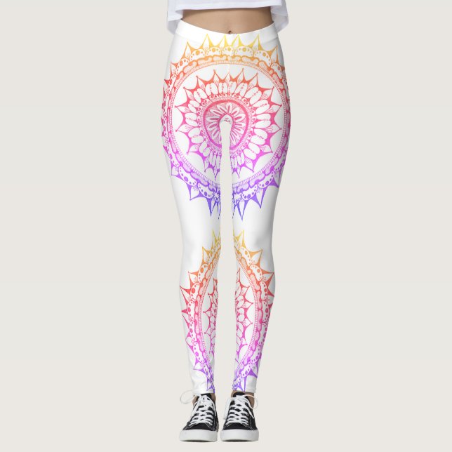 Regenbogenmandala-Leggings Leggings (Vorderseite)