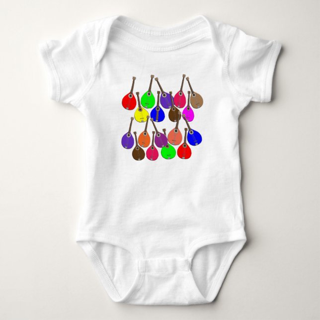 Regenbogenmandolin Baby Strampler (Vorderseite)