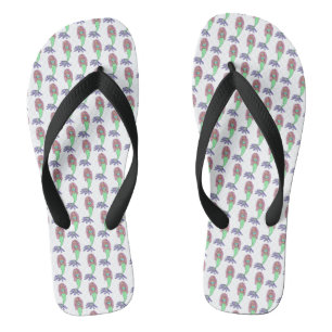 Regenbogenmeerjungfrau rosa blau lila grün schwarz flip flops