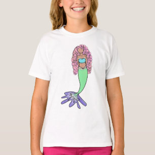 Regenbogenmeerjungfrau rosa blau lila grün schwarz T-Shirt