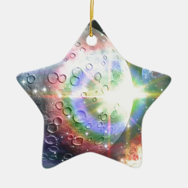 Regenbogenmond Keramikornament (Vorne)