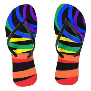 Regenbogenmonde Abstrakte Farbmuster Flip Flops