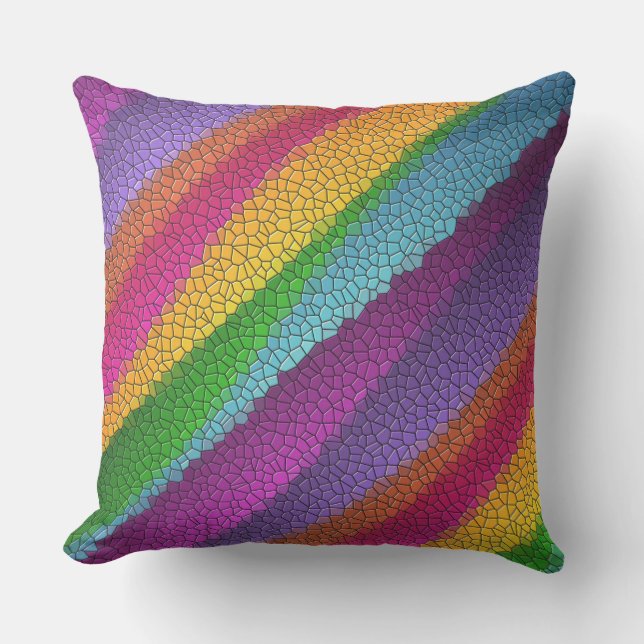 Regenbogenmosaik Kissen (Vorderseite)