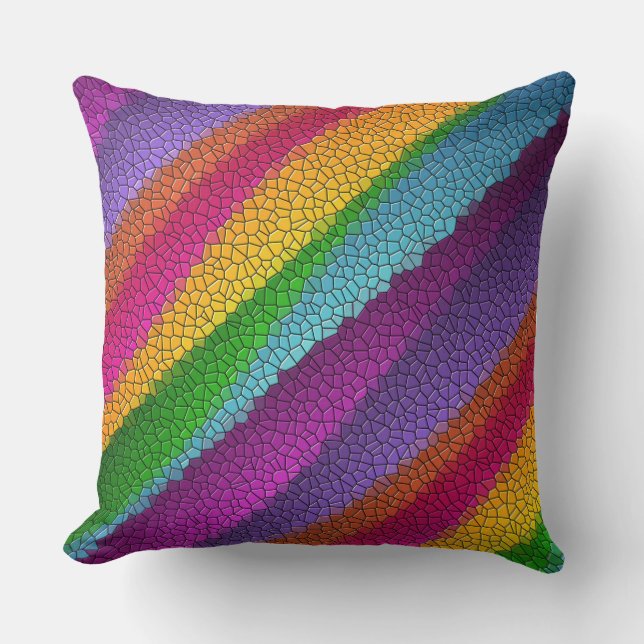 Regenbogenmosaik Kissen (Vorderseite)