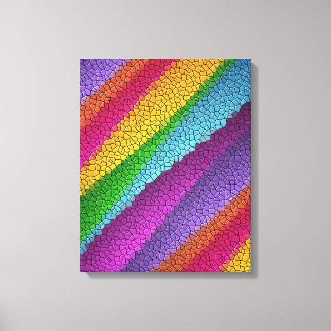 Regenbogenmosaik Leinwanddruck (Vorderseite)