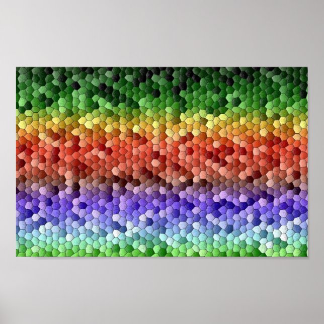 Regenbogenmosaik Poster (Vorne)