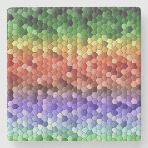 Regenbogenmosaik Steinuntersetzer