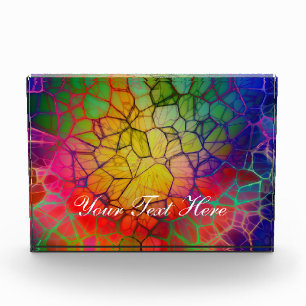 Regenbogenmosaik - verklebter Glass-Look Fotoblock