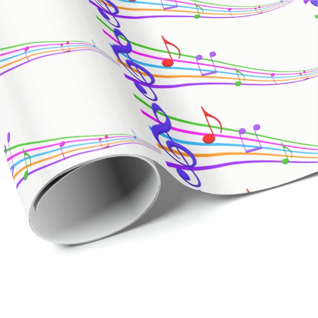 Regenbogenmusik auf weiß geschenkpapier (Rolleneckpunkt)