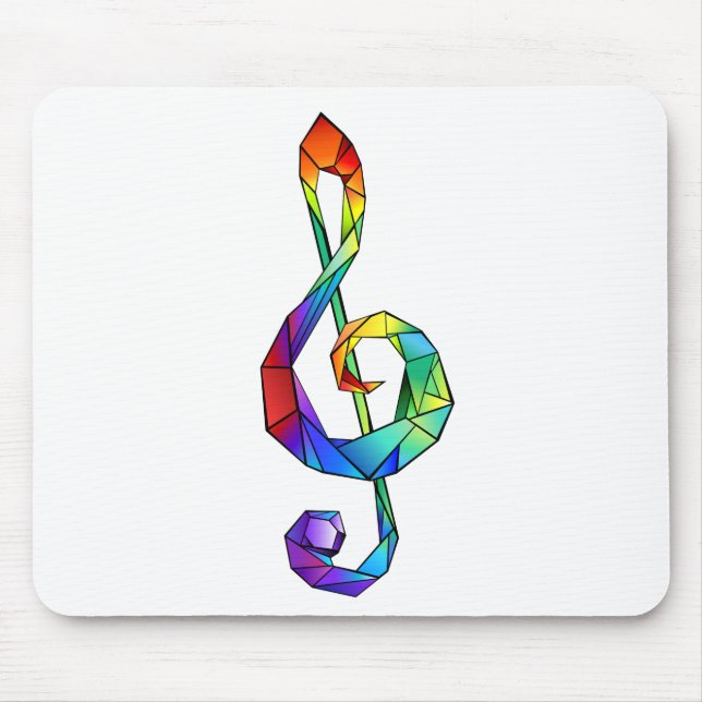 Regenbogenmusikschlüssel Mousepad (Vorne)