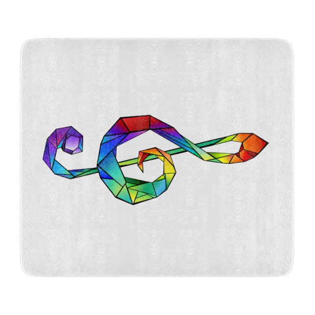 Regenbogenmusikschlüssel Violinschlüssel Schneidebrett (Vorderseite)